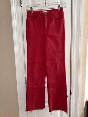 PAIGE Relaxed Rory Crop Size 24 Coral Jeans